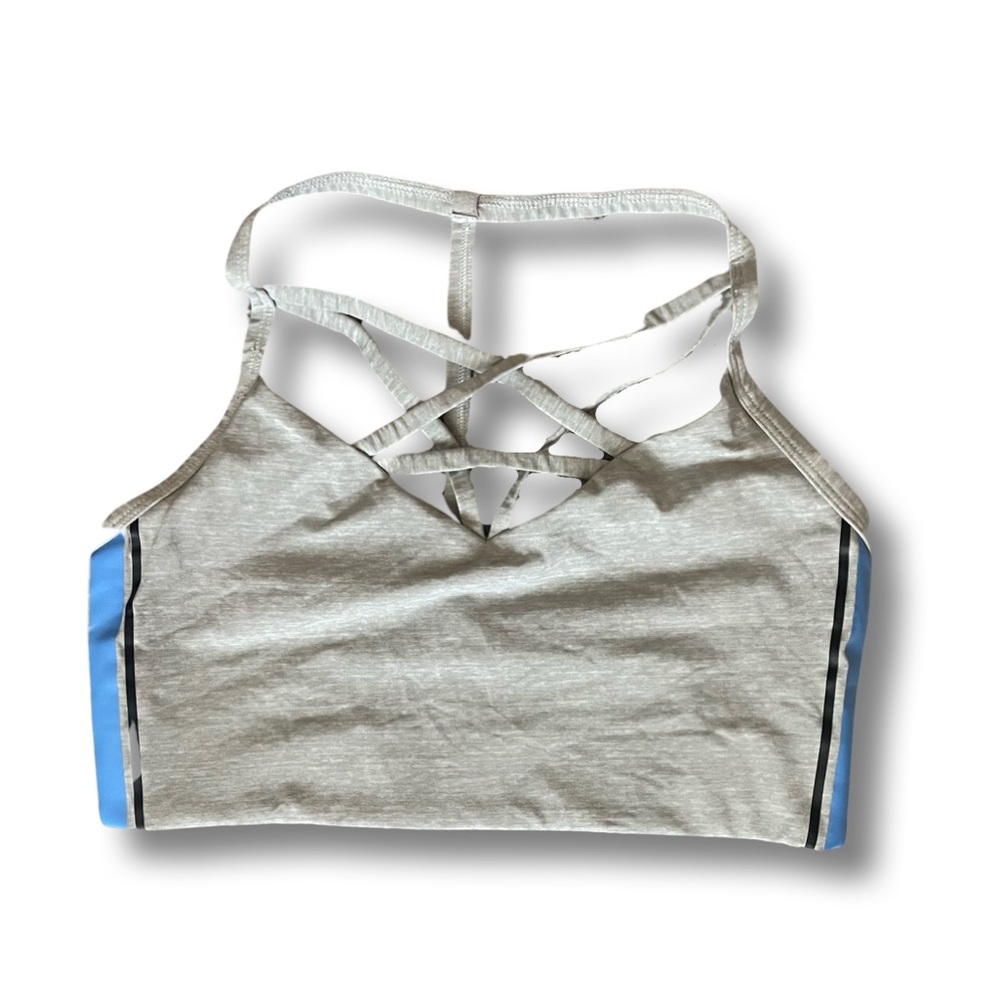 PINK Victoria’s Secret light grey, sports bra, lightly lined (M)